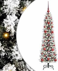 vidaXL Mű karácsonyfa 150 LED-del Fehér 120 cm PVC és Fém és Műanyag