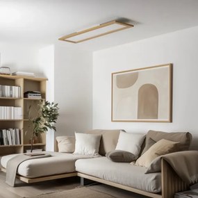 Brilagi - LED Dimmelhető lámpa SLIMFRAME WOOD LED/58W/230V 124x34 cm + távirányító