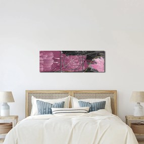 Kép - Rózsaszín-fekete absztrakció (órával) (90x30 cm)