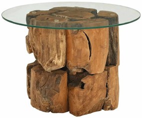 Tömör tíkfa uszadék dohányzóasztal 60 cm
