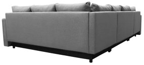 Univerzális ággyá alakítható U-alakú sarokülőgarnitúra tárolóhellyel SEYA szürke