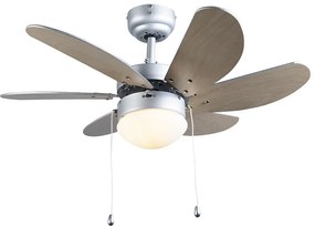 Mennyezeti ventilátor acélból, famintával, 80 cm, húzókapcsolóval - Fresh
