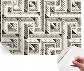 Öntapadós tapéta Divatos 3D fali ragasztóval Tégla labirintus 104x70 cm