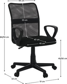 Irodai szék, fekete, REMO 3 NEW
