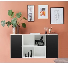 Fekete-fehér fali komód Hammel Mistral Kubus, 136 x 69 cm