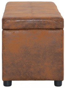 barna művelúr pad tárolórekesszel 116 cm