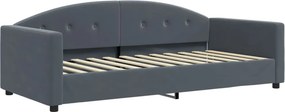 vidaXL sötétszürke bársony kanapéágy 90x200 cm