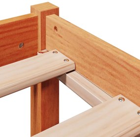 vidaXL viaszbarna tömör fenyőfa ágykeret fejtámlával 90 x 200 cm