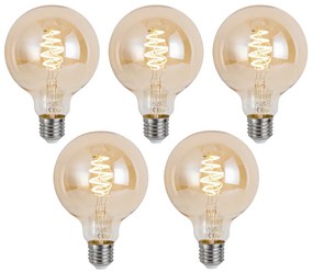 5 darabos intelligens E27 dimmelhető LED izzókészlet G95 borostyánsárga 4,9W 320 lm 2500K Zigbee