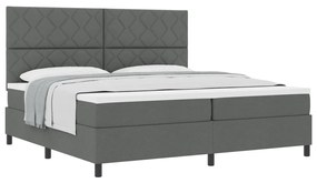 Boxspring Ágy Matraccal Sötét Szürke 200x200 cm Szövet