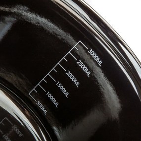 Banquet Emaille-beschichtete Pfanne METALLICSchwarz 24 cm, 3,7 l, mit Deckel, 24 cm