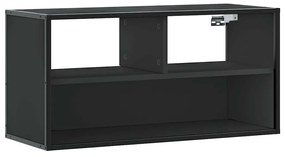 fekete szerelt fa és fém TV-szekrény 80x31x39,5 cm