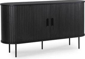 Kétajtós, tolóajtós komód 140 cm méretben, fekete színben TRISH