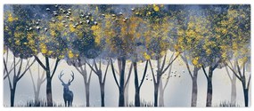 Kép egy szarvasról az erdőben (120x50 cm)