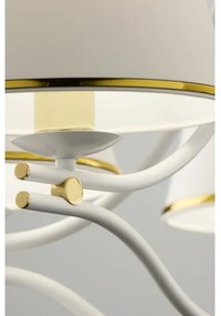 Jupiter 2084 - láncos csillár SAMBA 5xE27/15W/230V fehér/arany