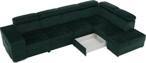 Ülőgarnitúra, smaragdzöld, jobbos, MALAGA BIG