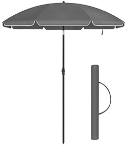 SONGMICS napernyő, 200 cm, napvédelem UPF 50+, talp nélkül, szürke