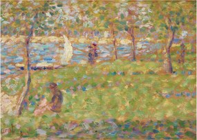 Üveg kép - Georges Seurat, Study for "La Grande Jatte", reprodukciók (70x50 cm)