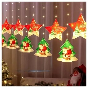 Fényfüggöny 95 LED-es karácsonyfa csillagokkal 2,5 m
