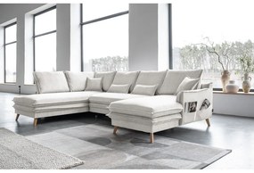 Bézs kinyitható sarokkanapé (bal oldali-U alakú) Charming Charlie – Miuform