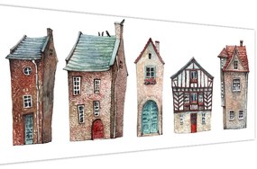 Kép - Akvarell házak (120x50 cm)