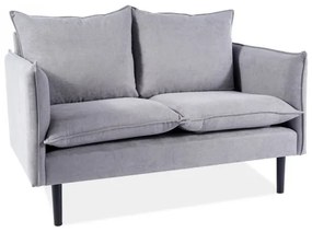 Flora Velvet kanapé, kétszemélyes, Szürke / fekete