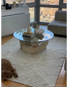 Krémszínű mosható kézi szövésű gyapjú szőnyeg 170x240 cm Almond Valley – Lorena Canals