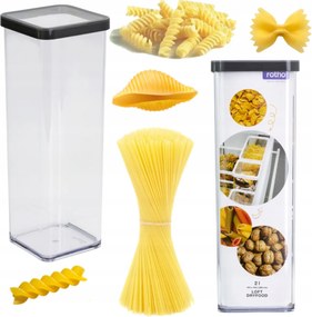 Rotho Élelmiszer Tároló Doboz Tésztához, Liszthez 2L Grafit Loft