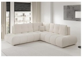 Ággyá nyitható jobb oldali L alakú kárpitozott sarokülőgarnitúra tárolóval ALMADA bézs