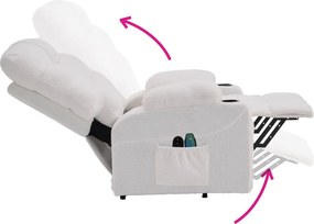 Állítható masszázs fotel, fehér, HUDSON