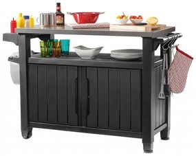 Keter Multifunkcionális kerti grillasztal UNITY XL270l grafit, 134 x 52 x 90 cm