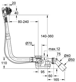 GROHE 28990000 -Kádfeltöltő-, leeresztő- és túlfolyó szerelvény TALENTOFILL króm