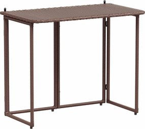 vidaXL barna polyrattan összecsukható kerti asztal 90x51x75 cm
