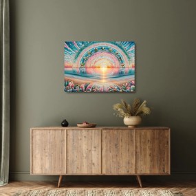Üveg kép – Naplemente mozaik (70x50 cm)
