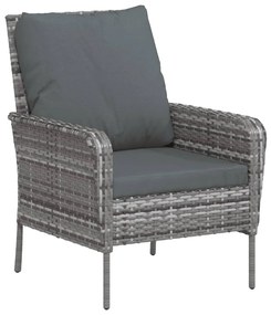 szürke polyrattan kerti szék lábtartóval