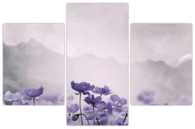 Kép - Lila virágok a hegyekben (90x60 cm)