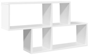 fehér szerelt fa fali polc 100 x 20 x 53 cm