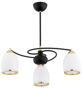 Argon 6144 - Csillár rúdon AVILA PLUS 3xE27/15W/230V fekete/arany/fehér