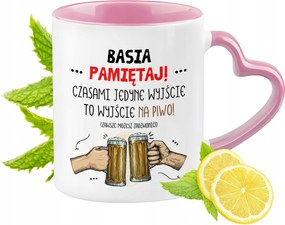 Basi Bögre Rózsaszín Szív Alakú Füllel Kávé Ajándék