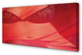 Canvas képek Nő, piros tüll 100x50 cm