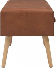 barna műbőr pad fiókokkal 80 cm