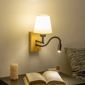 Brilagi - LED Fali lámpa NUBILA WOOD 1xE27/25W/230V + LED/3W tölgy/fehér