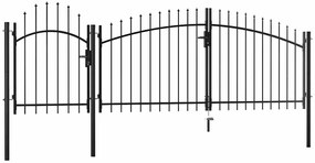 vidaXL fekete acél kertkapu 1,75 x 4 m