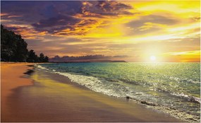 Fotótapéta Flizelin Fal Hálószoba Tengerpart naplementekor 416x254 Ragasztó