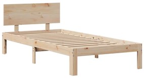 tömör fenyőfa könyvespolcos ágy matrac nélkül 75 x 190 cm
