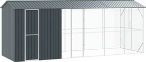 vidaXL Madár kalitka Antracit 645 x 208 x 247 cm Horganyzott acél