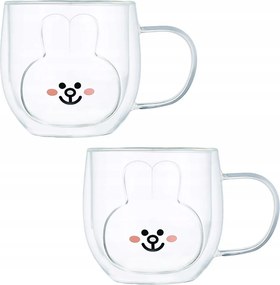 Thermo poharak 280 ml gyerekeknek 2 db-os szett nyuszi Mg Home Kids