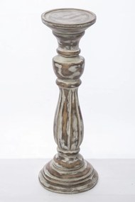 Provence koptatott barna-fehér műanyag gyertyatartó állvány 33x11x11cm