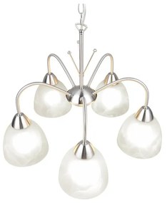 Fehér-ezüstszínű függőlámpa üveg búrával ø 55 cm Dobby – Trio