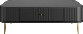 Vesper dohányzóasztal 103x60 cm fiókkal - fekete / arany lábak